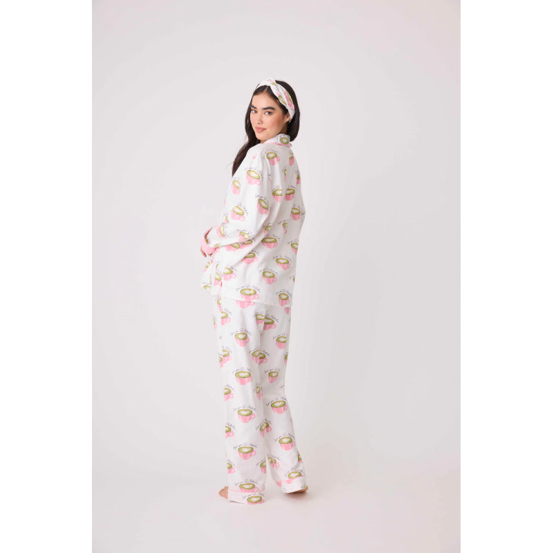 PJ Salvage Love 'U' So Matcha Cozy Flannel PJ Set