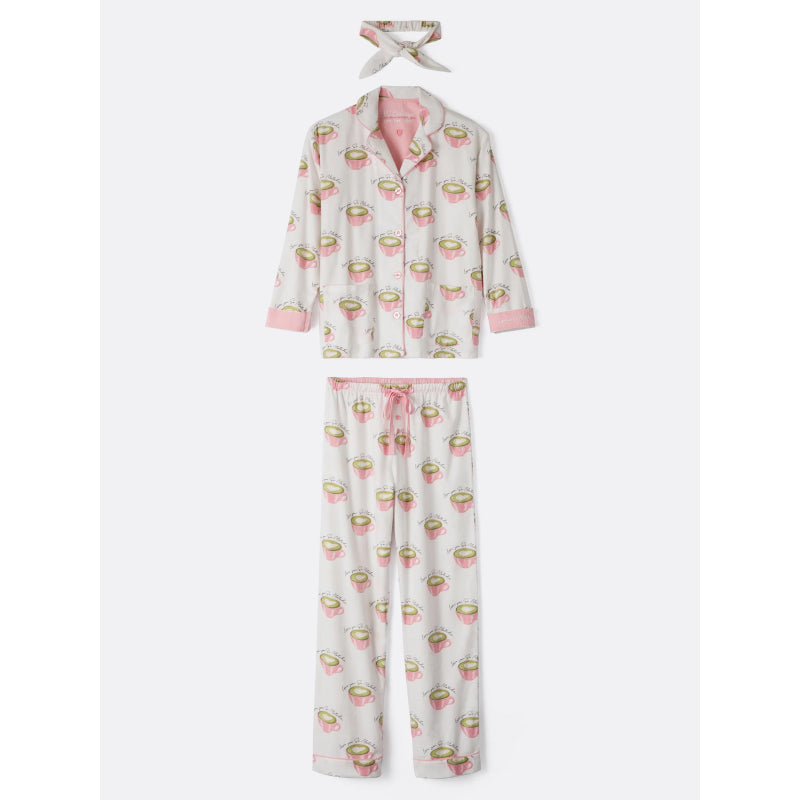 PJ Salvage Love 'U' So Matcha Cozy Flannel PJ Set