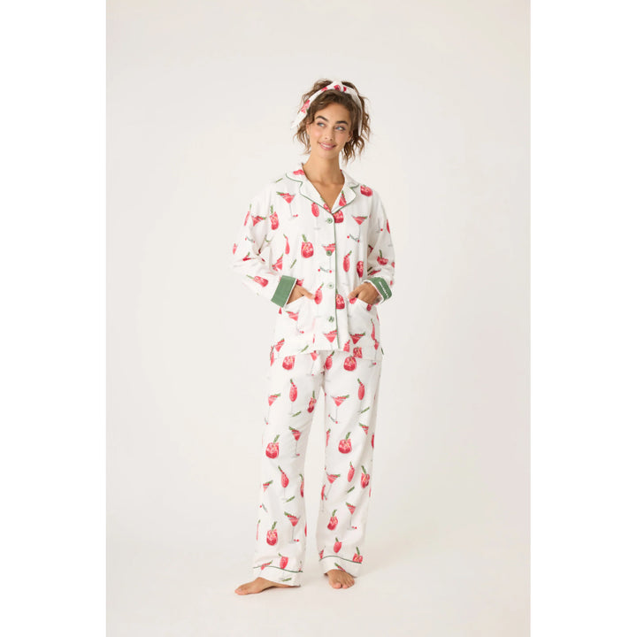 PJ Salvage Cranberries & Cocktails Flannel PJ Set