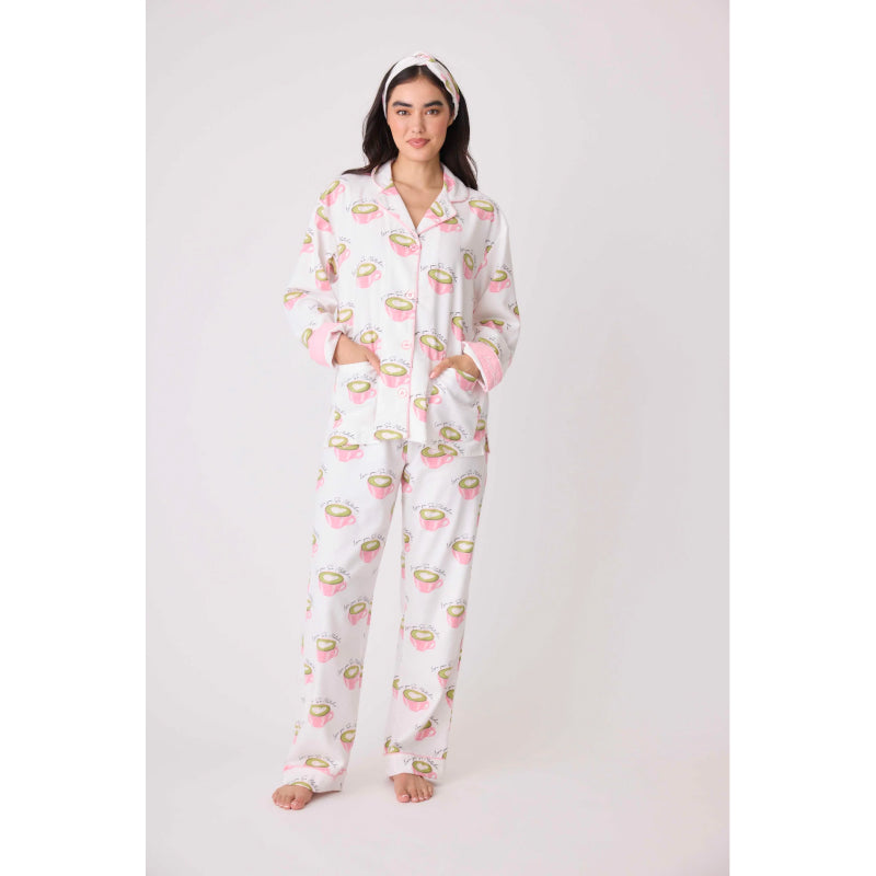 PJ Salvage Love 'U' So Matcha Cozy Flannel PJ Set