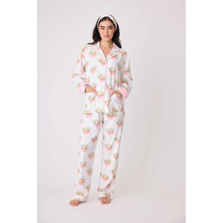 PJ Salvage Love 'U' So Matcha Cozy Flannel PJ Set