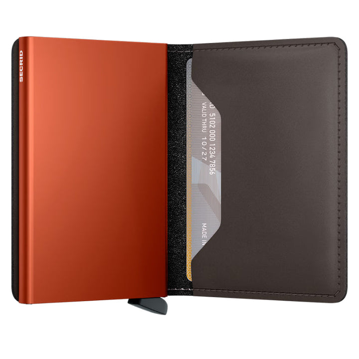 Secrid Slimwallet Matte Truffle & Orange