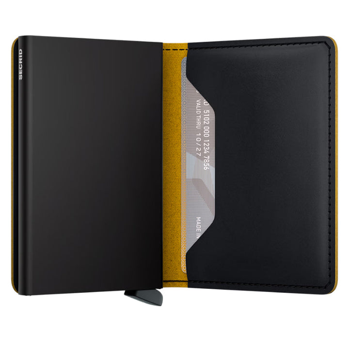 Secrid Slimwallet Matte Black & Ochre