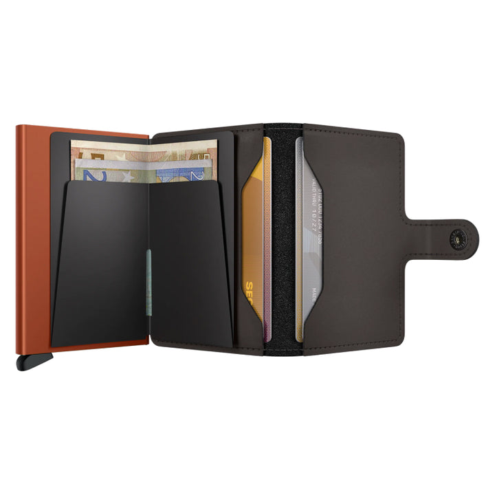 Secrid Miniwallet - Matte Truffle & Orange