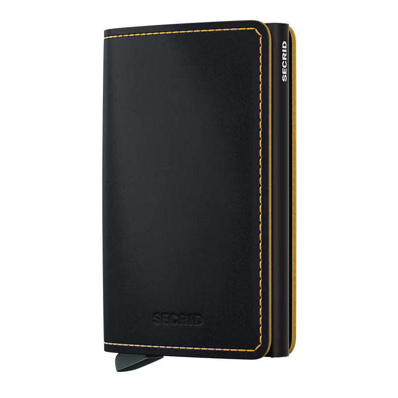 Secrid Slimwallet Matte Black & Ochre