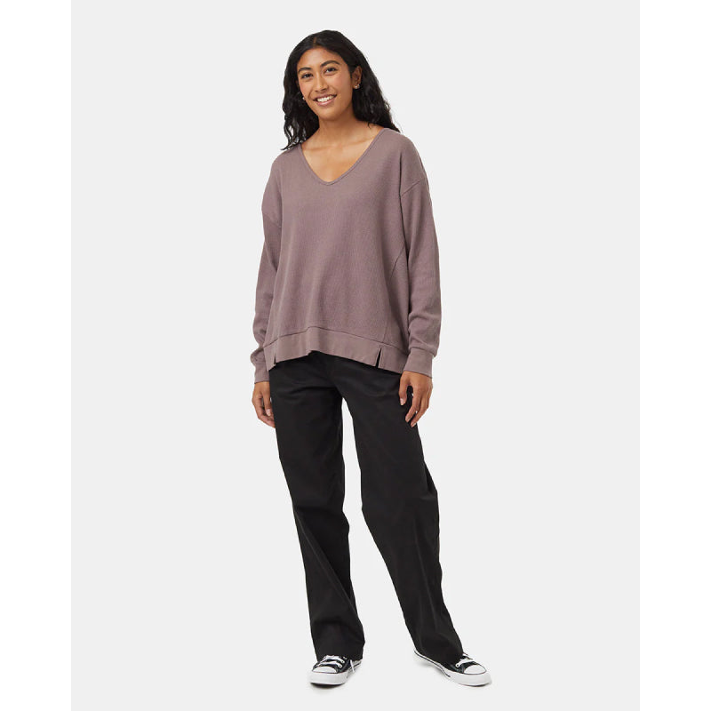 Tentree Women's TreeWaffle Deep V-Neck Longsleeve