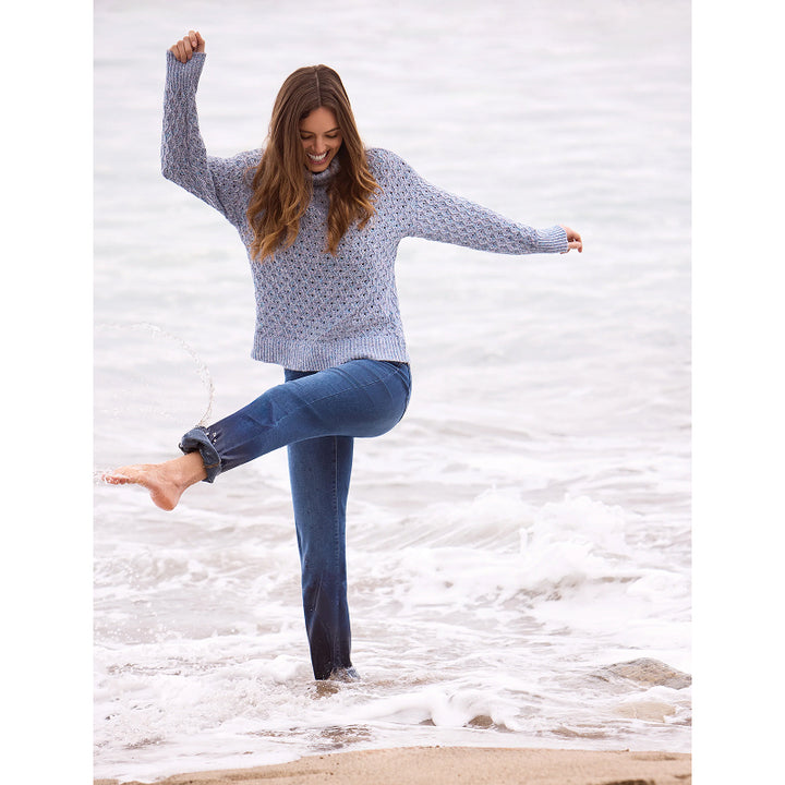 Jean droit court en denim extensible sans limites Tribal Audrey