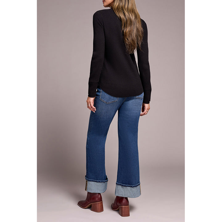 Haut Henley à manches longues tribal avec boutons