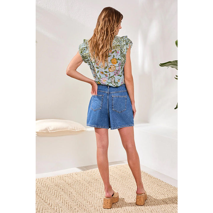 Jupe-short en jean boutonnée Audrey de Tribal