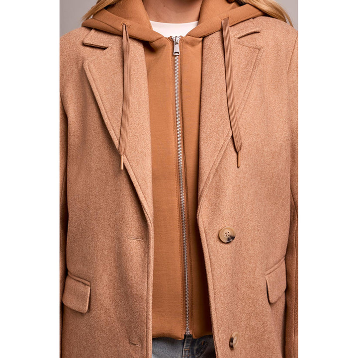 Trench-coat tribal avec capuche façon sweat