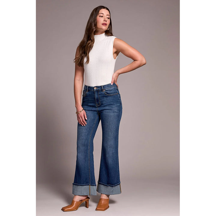 Tribal Brooke Jeans Palazzo avec Revers
