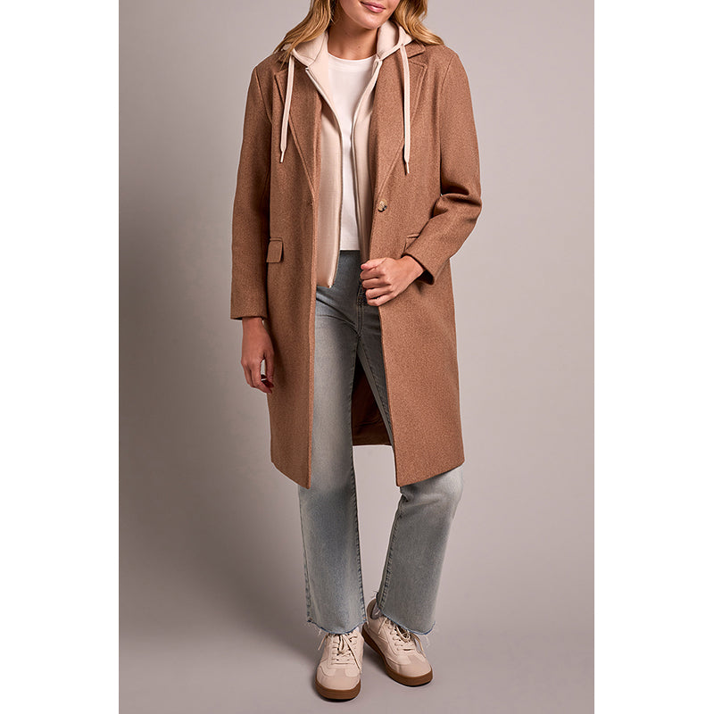 Trench-coat tribal avec capuche façon sweat
