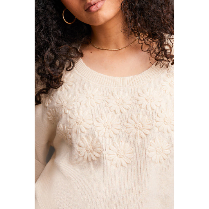 Tribal Embroidered Crew Neck Sweater