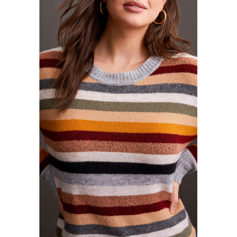 Tribal Stripe Crew Neck Sweater