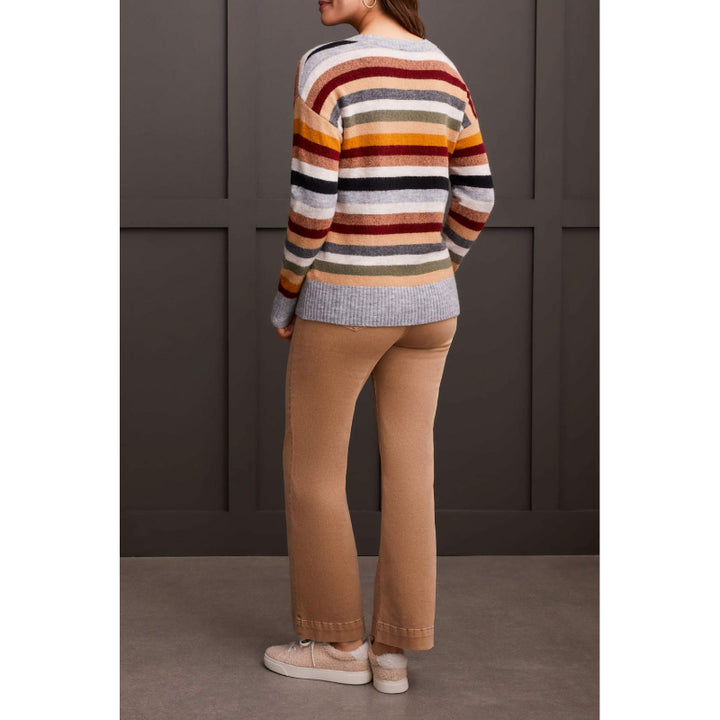 Tribal Stripe Crew Neck Sweater