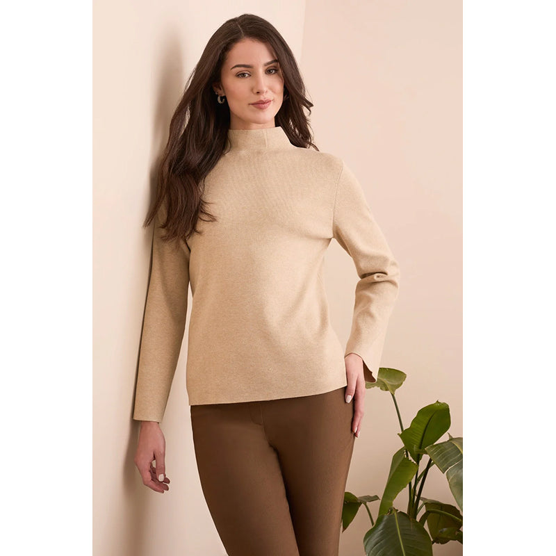 Pull tribal à manches longues et col cheminée