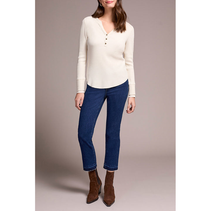 Haut Henley à manches longues tribal avec boutons