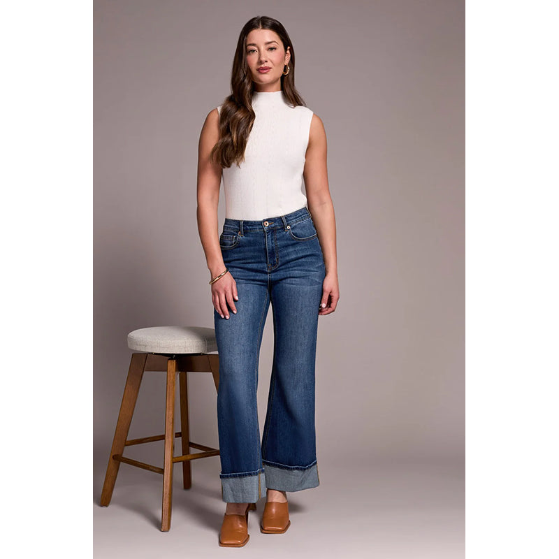 Tribal Brooke Jeans Palazzo avec Revers