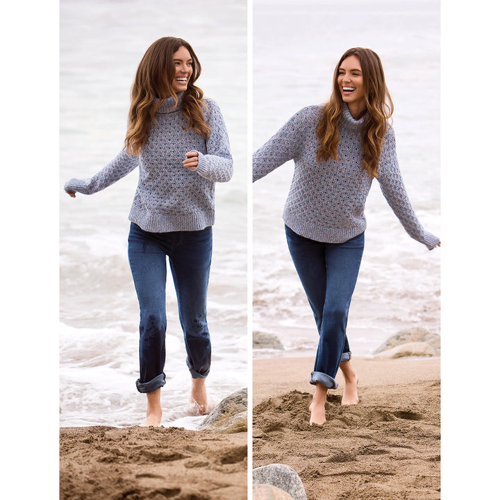 Jean droit court en denim extensible sans limites Tribal Audrey