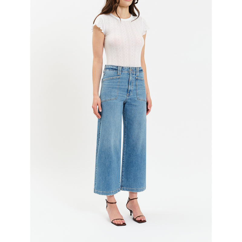 Daze Denim Valley Girl taille haute à poches plaquées cheville - Préféré