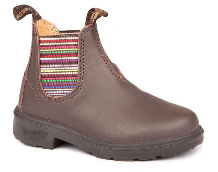 Blundstone 1413 - Kids Boot - Brown with Striped Elastic