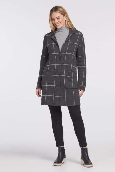 Tribal Plaid Overcoat With Pockets