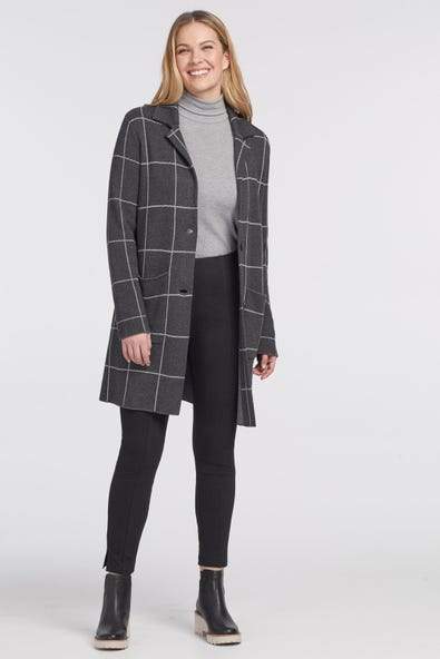 Tribal Plaid Overcoat With Pockets