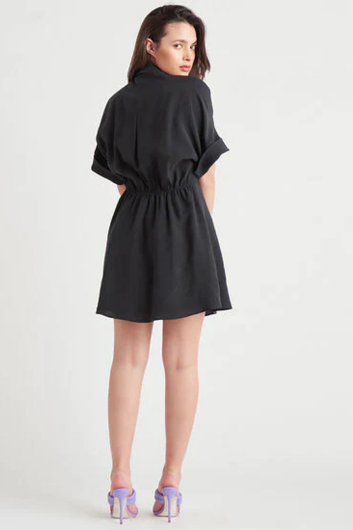 Black Tape Tencel Shirt Dress