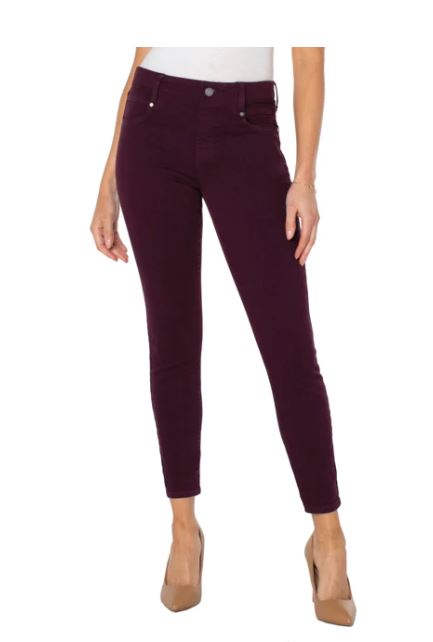 Liverpool Gia Glider Ankle Skinny - Raisin