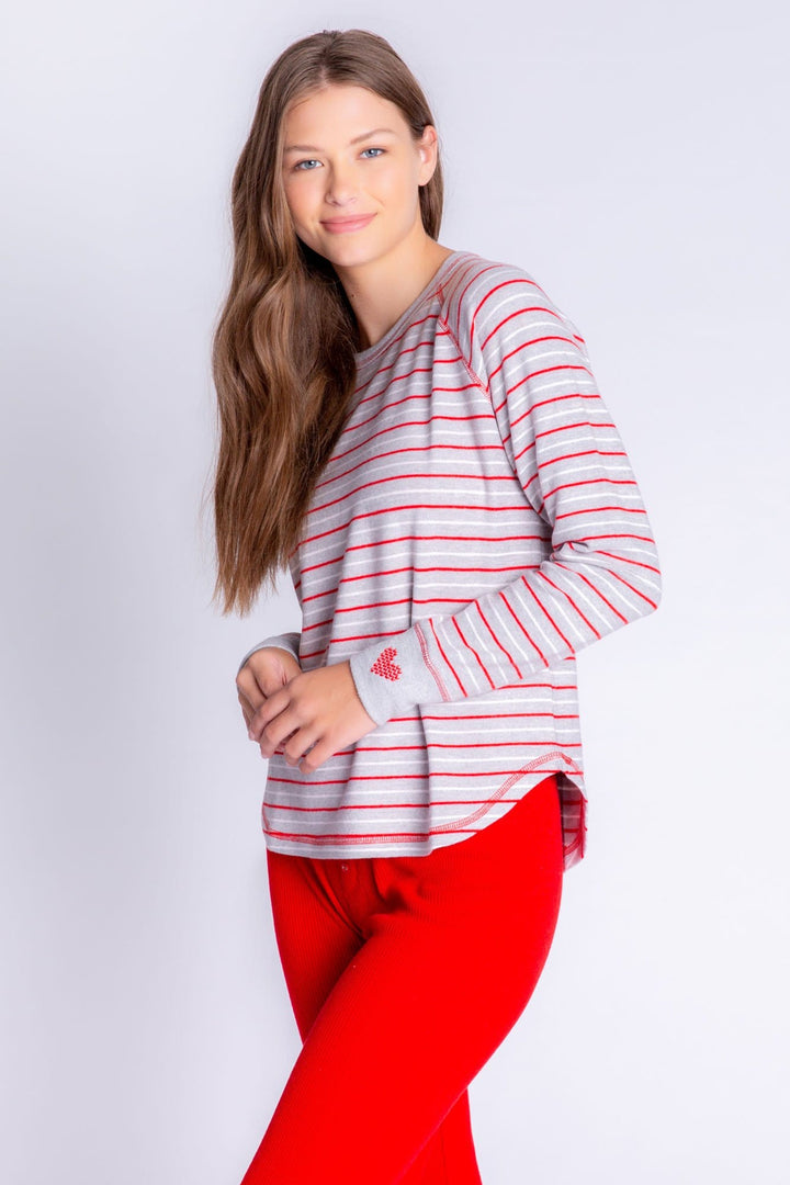 PJ Salvage Frosted Fairisle Stripes Long Sleeve Top