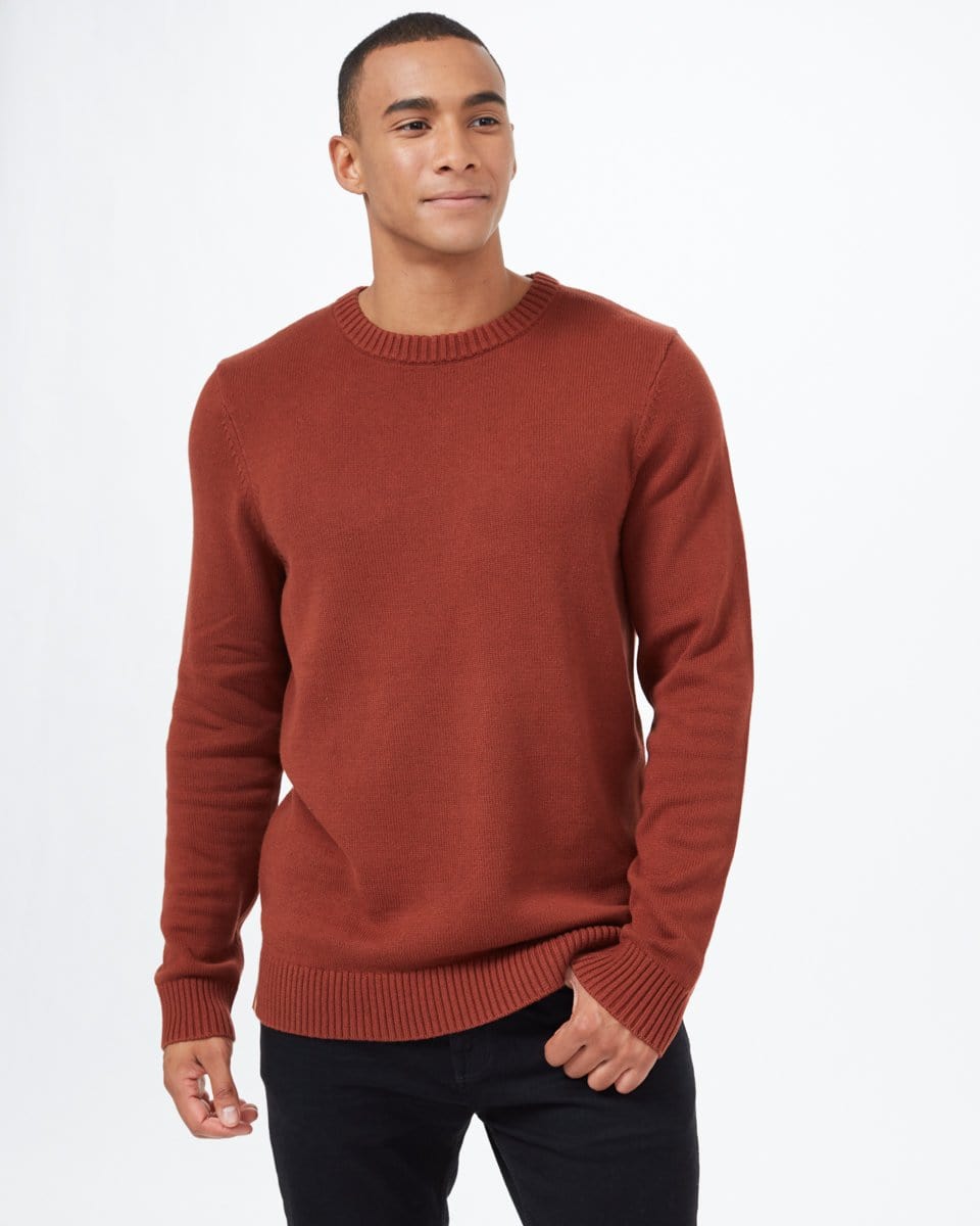 Men's Highline Cotton Crew Sweater - Red Front View