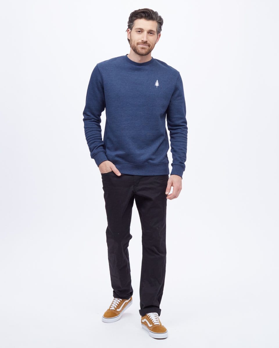 Men's TreeFleece Golden Spruce LS Crew - Blue Front Full View