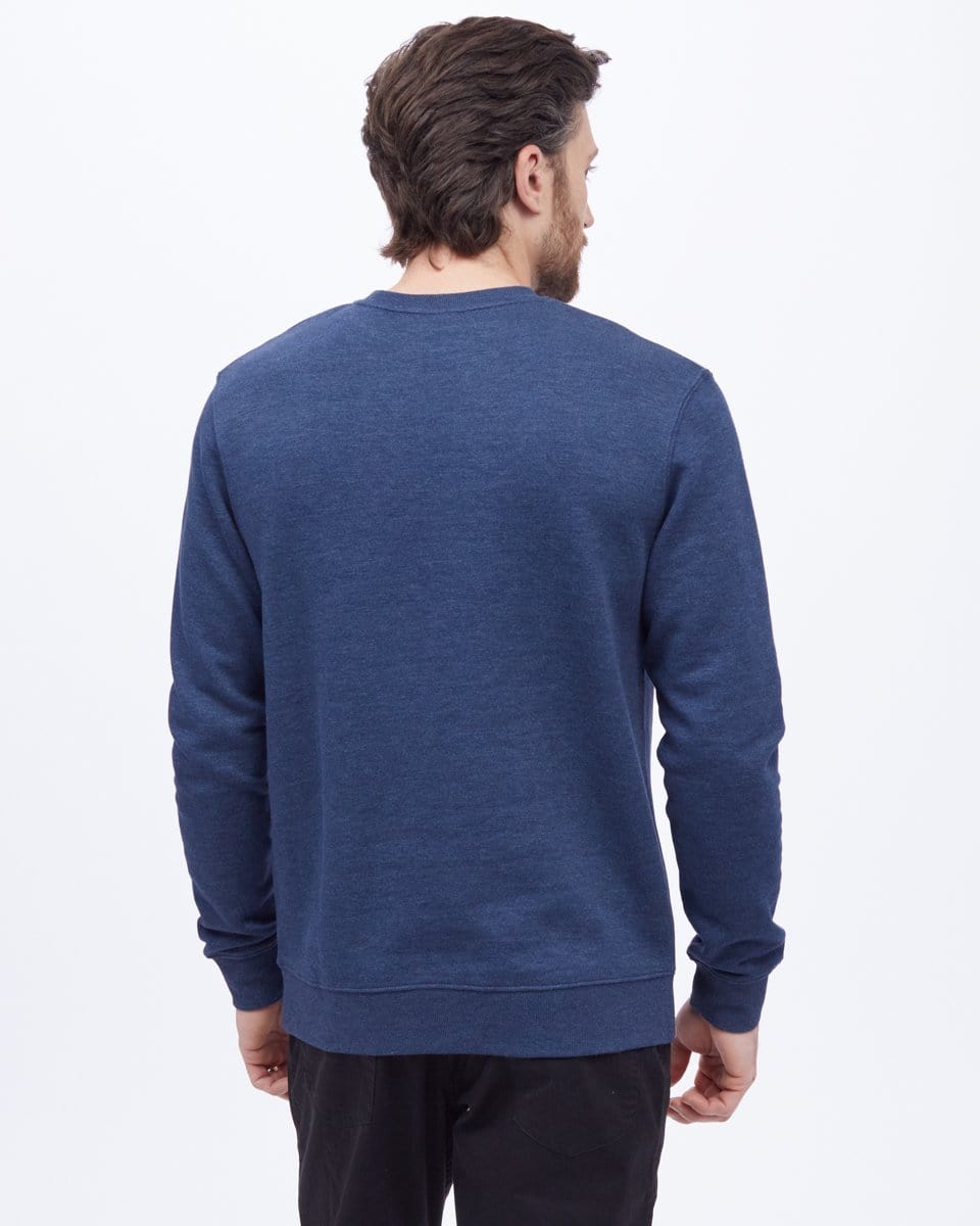 Men's TreeFleece Golden Spruce LS Crew - Blue Back View