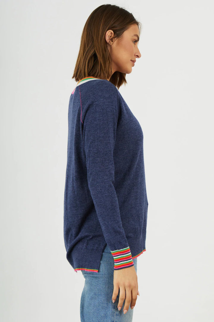 Zaket & Plover Stripe V Sweater