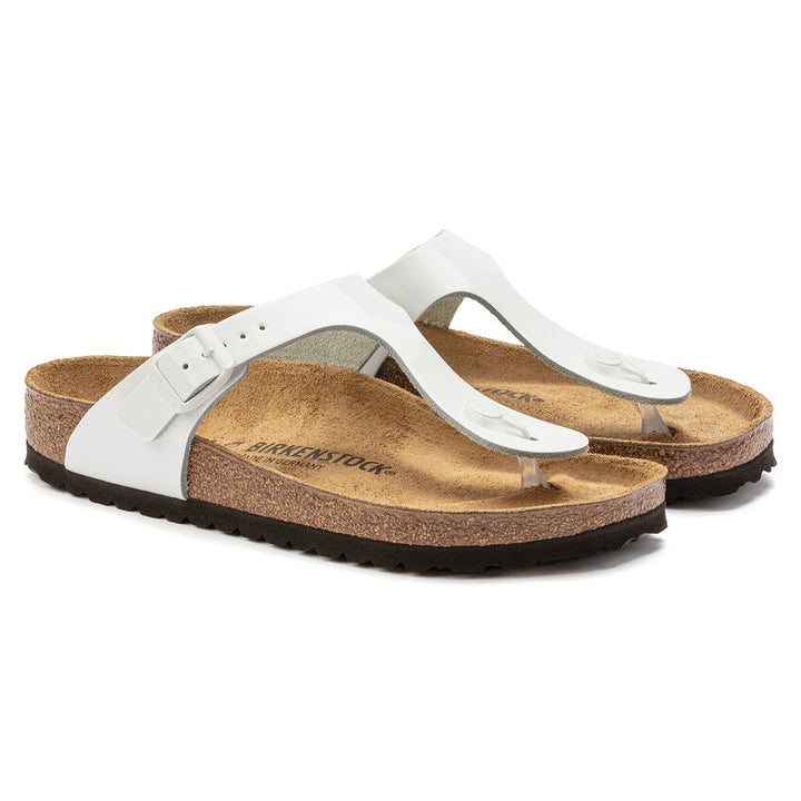 Birkenstock Gizeh Cuir - Blanc Verni - Régulier