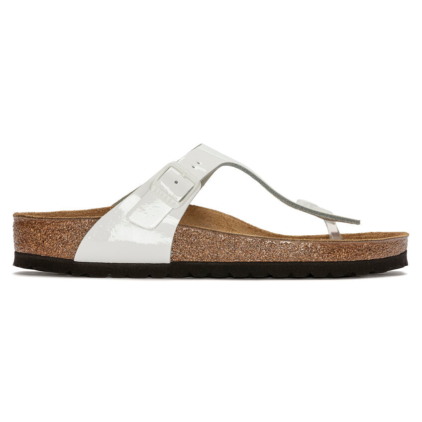 Birkenstock Gizeh Cuir - Blanc Verni - Régulier