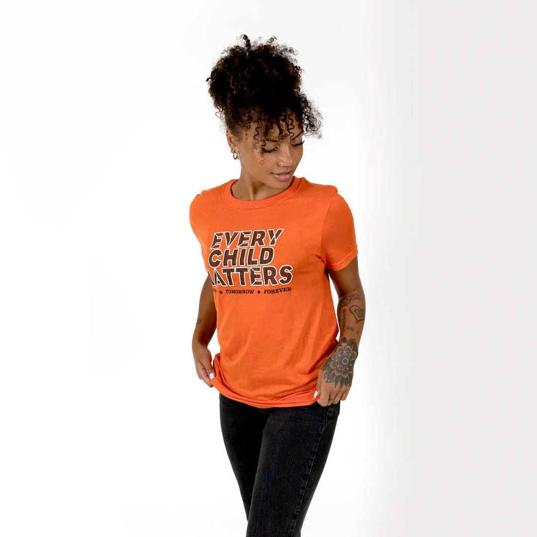 Muin X Stanfield's Adult Orange T-Shirt - Every Child Matters "Quill"