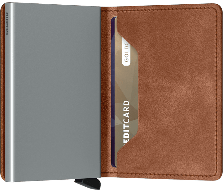 Secrid Slim Wallet - Vintage Cognac Silver