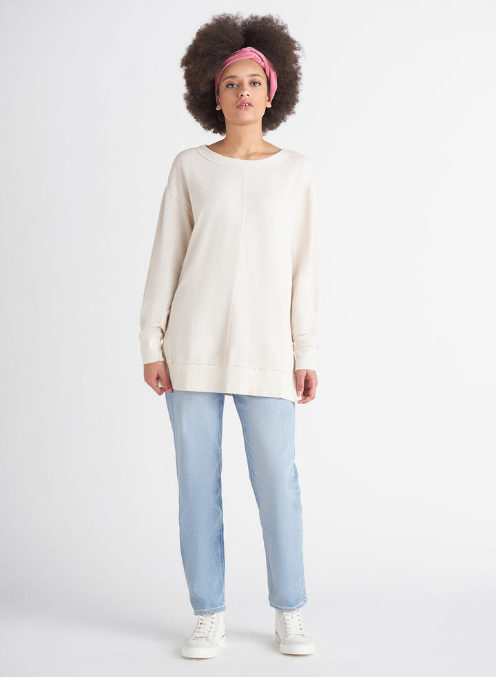 Dex French Terry Side Slit Top